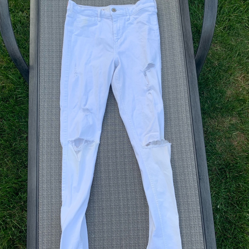 Hollister White High Rise Skinny Jeans
